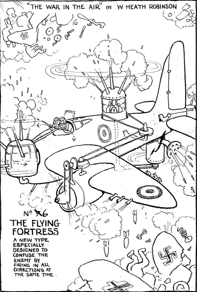 The Flying Fortress - pen and pencil